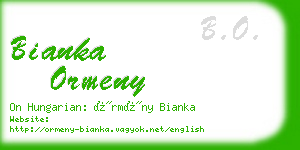 bianka ormeny business card